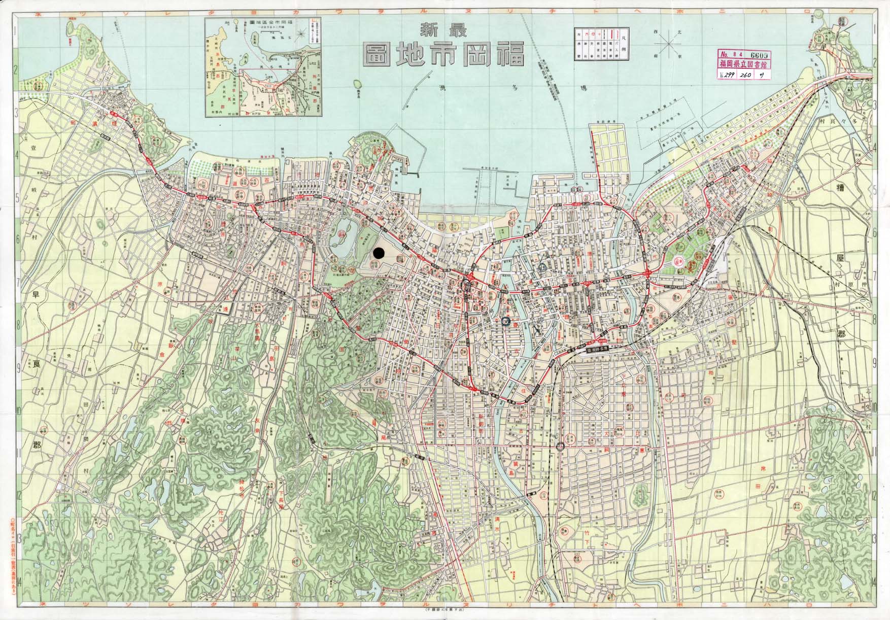 最新福岡市地図改訂新版 福岡県立図書館
